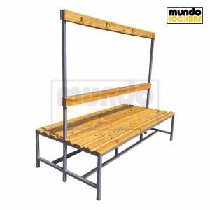 Bancas Dobles de Madera con Perchero - 200